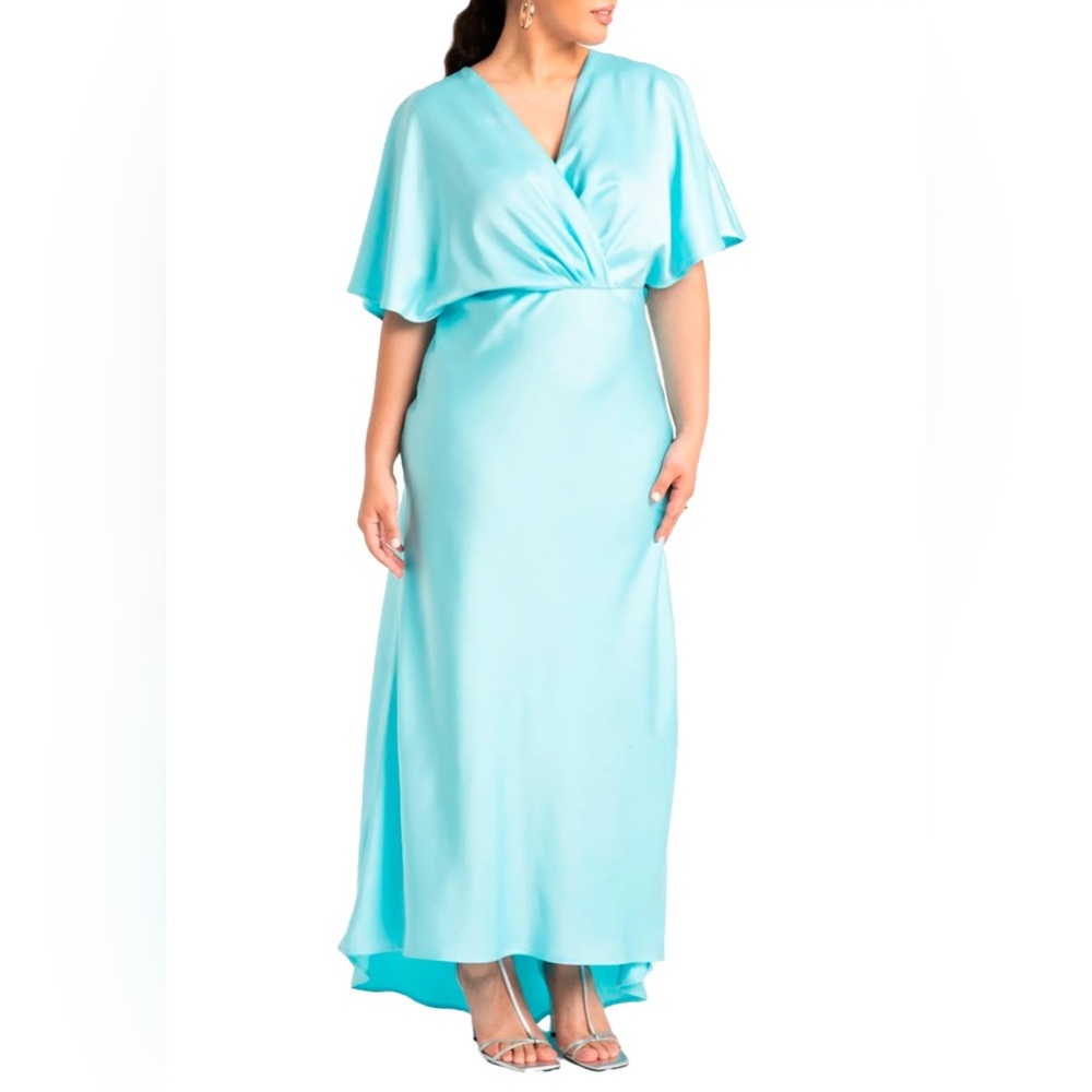 ELOQUII Kimono Satin Maxi Dress 18